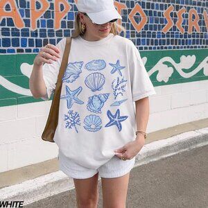 Seashell Shirt Women Beach Ocean Graphic Tee